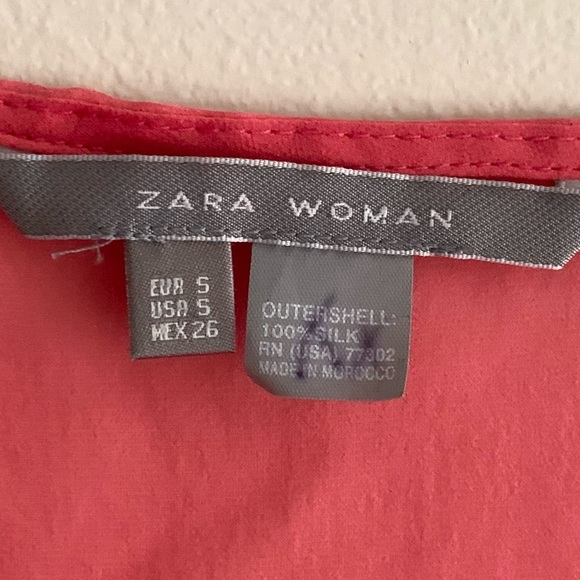 Zara Woman 100% Silk Sleeveless Ruffle Front Blouse Size Small S - Picture 4 of 7
